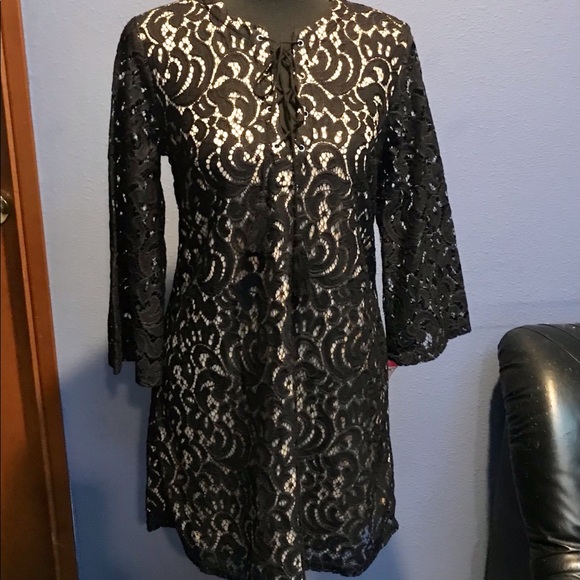 Shift style fancy dress w/laces NWT XS xhilaration - Picture 1 of 5